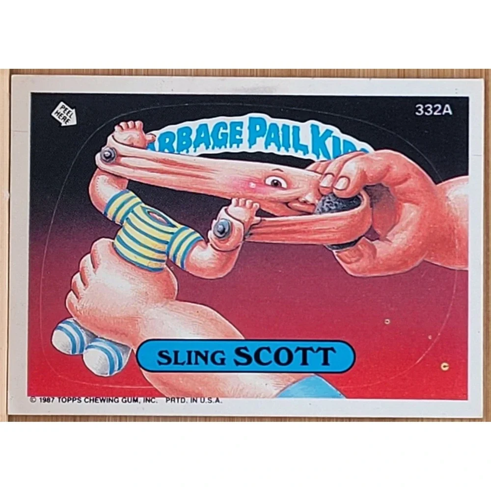 1987 TOPPS GARBAGE PAIL KIDS SLING SCOTT 332A  MULTIPLE WHITE DOTS‎ ERROR